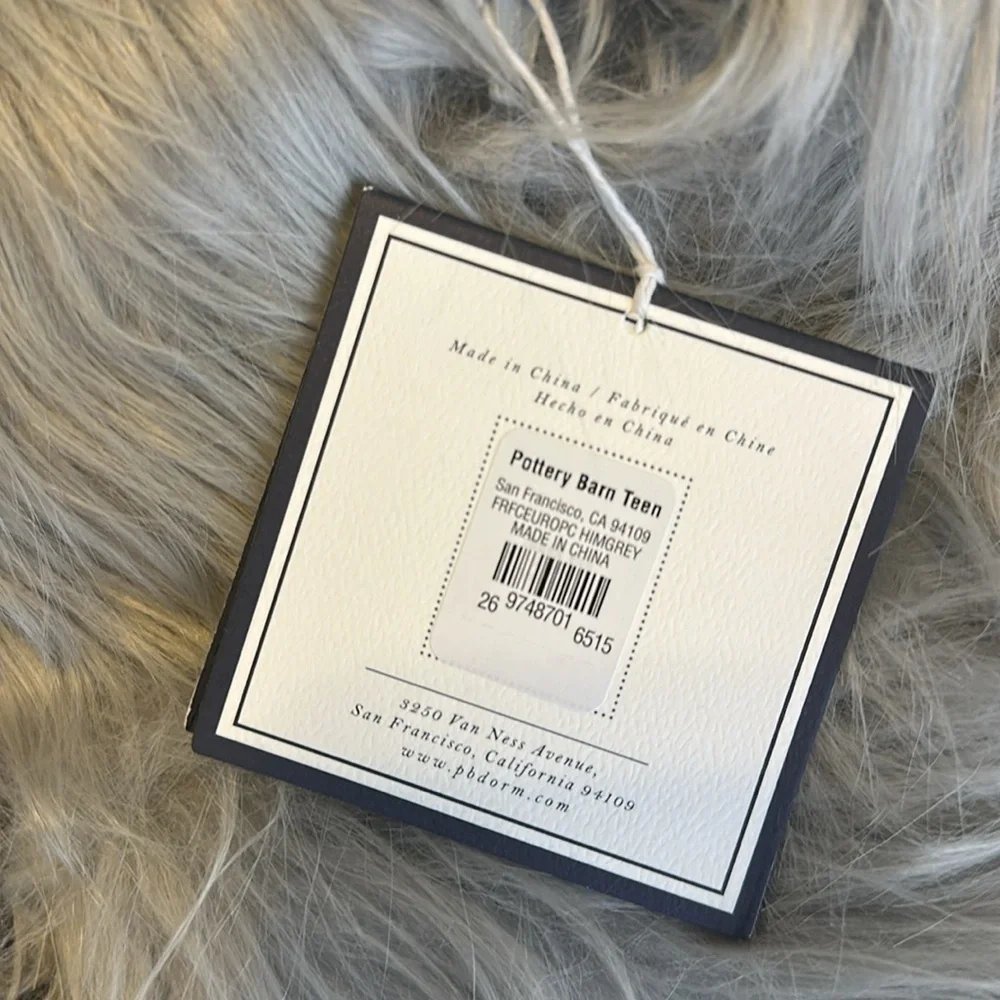 Pottery Barn Dorm Furrific Mongolian Pillow Cover Sham 26”